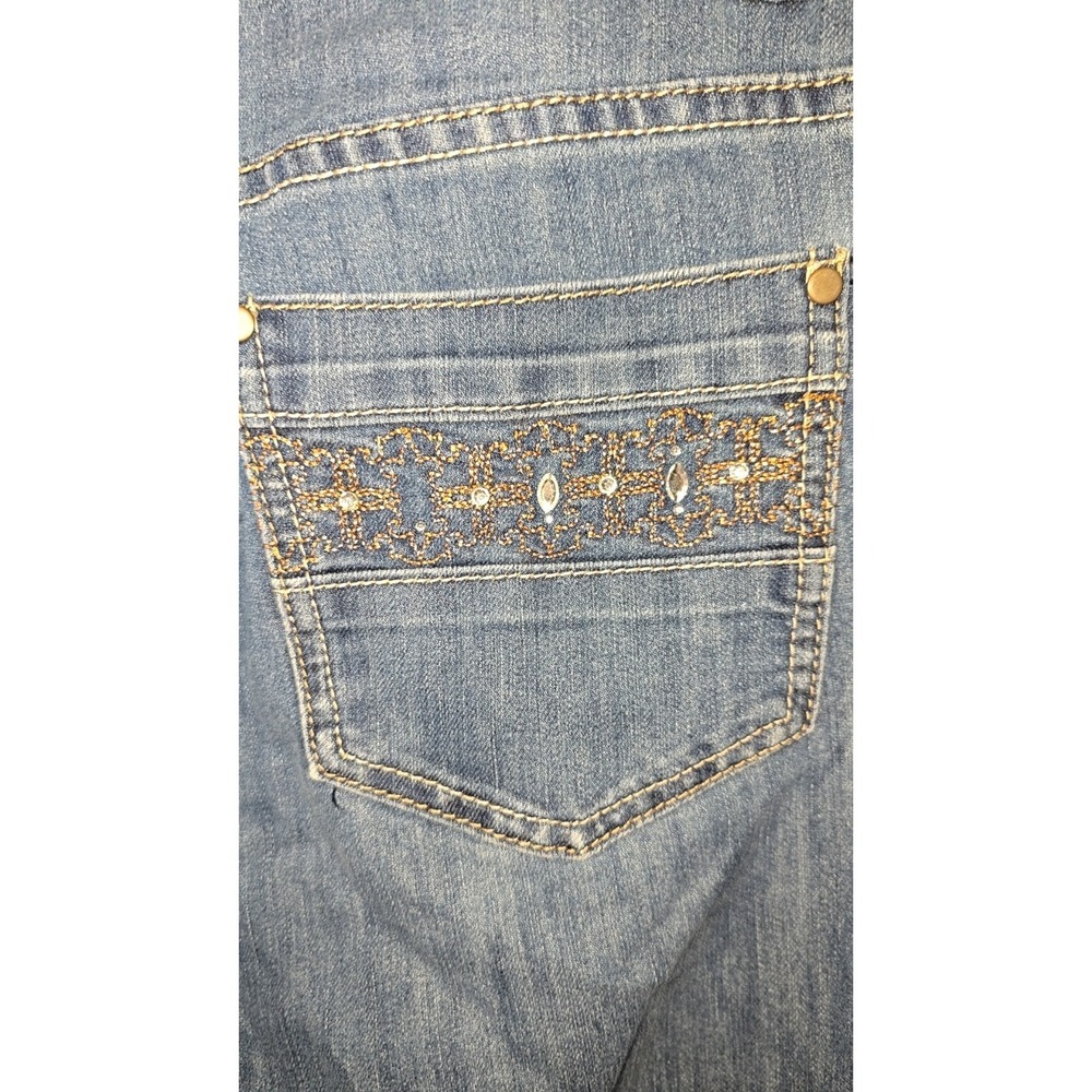 Christopher & Banks Women's Jeans 12 Tapered High Rise Stretch Medium Wash Bling - Picture 7 of 12